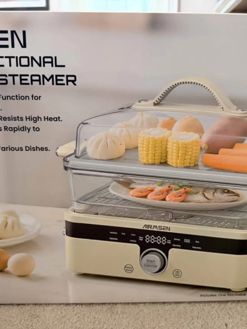 Glass Food Steamer for Cooking
